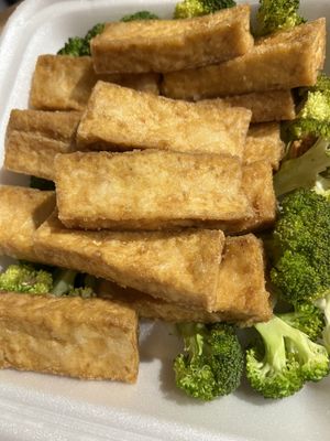 Sesame tofu (sans sesame sauce and rice)  at Sidewok Cafe in Denver