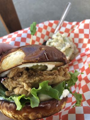 Chicken sandwich at The Mocking Bird - Food Cart in Portland