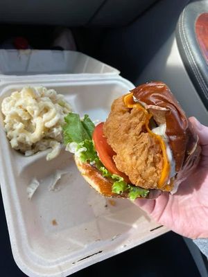 Bacon Ranch with mac salad at The Mocking Bird - Food Cart in Portland