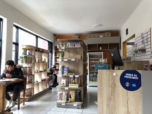 Inside market  at Maha Vegan Food in Bogota