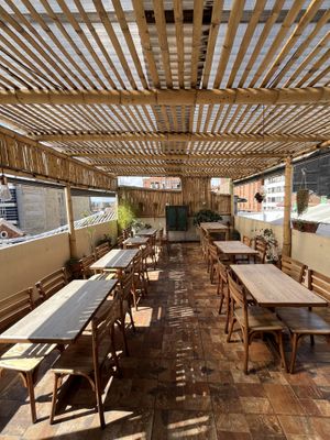 Beautiful terrace  at Maha Vegan Food in Bogota