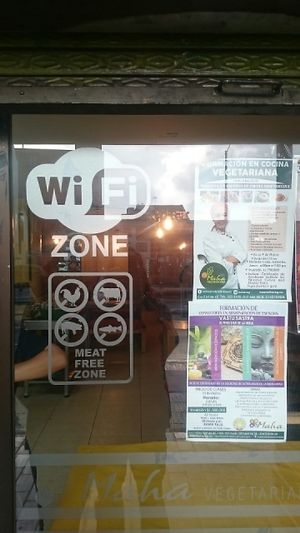 meat free zone  at Maha Vegan Food in Bogota