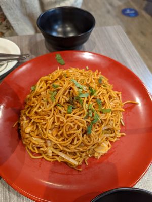 Vegan chow mein at Momo Central in Melbourne