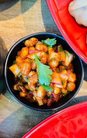 Crispy soybean salsa served cold at Momo Central in Melbourne