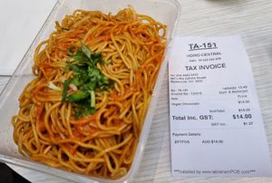 Vegan Chow Mein - extra spicy at Momo Central in Melbourne