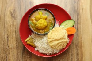 Vegan Curry Bowl rice at Momo Central in Melbourne