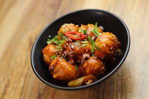 Vegan Sweet, Sour, Tangy and spicy Chilli MOMO at Momo Central in Melbourne