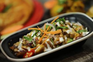 Vego Samosa Chat at Momo Central in Melbourne