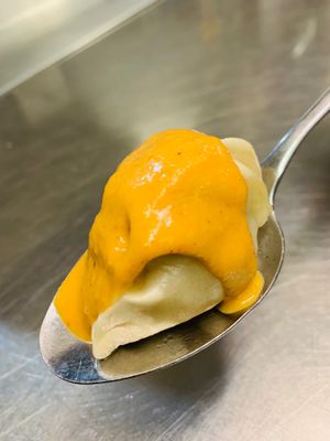 Vegan momo with vegan Nepalese style Sealane chutney  at Momo Central in Melbourne