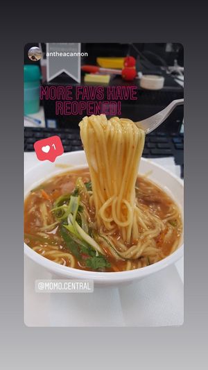 Happy regular customers takeaway vegan thukpa! at Momo Central in Melbourne