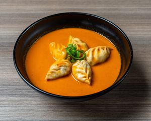 Vegan jhol momo
Jhol= spicy, tangy cold soup.
Hot momo to accompany cold soup best combo! at Momo Central in Melbourne