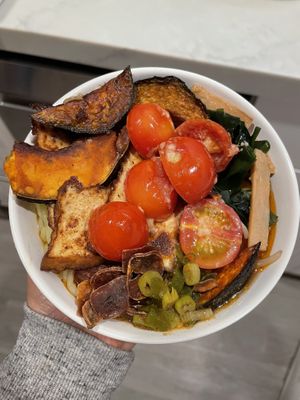 Triple tomato ramen w/ gluten free noodles at The Yasai - Little Italy in San Diego