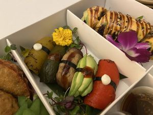 Sushi inside the bento box  at The Yasai - Little Italy in San Diego