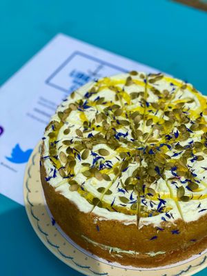 Our courgette and avocado cake. So so good.  at The Library Harbour Cafe in Weymouth