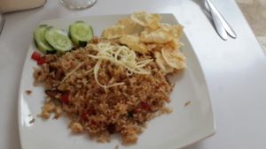 mango fried rice  at Loving Hut in Surabaya