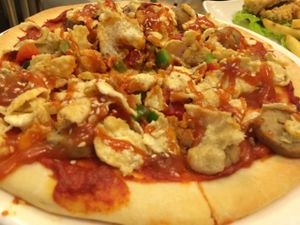 pizza  at Loving Hut in Surabaya