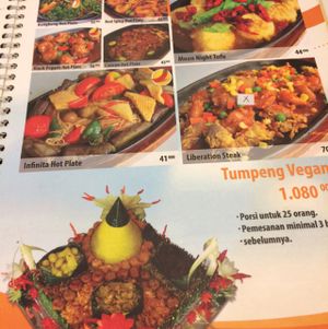menu at Loving Hut in Surabaya