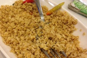 what it actually looked like, after my friend picked out the handful of faux shrimp pieces. insane, right at Loving Hut in Surabaya