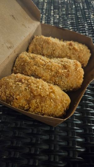 Very big springrolls,  filled with vetables and majo?! at Loving Hut in Surabaya