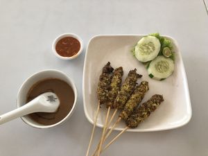 Satay at Loving Hut in Surabaya