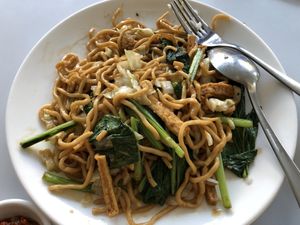 Fried noodles with extra Tofu  at Loving Hut in Surabaya