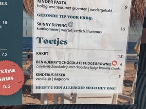 Kids menu has vegan B&J's!! at Zeezicht in Castricum