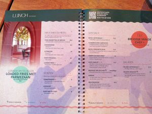 Lunch on the menu with vegan tomato soup at Zeezicht in Castricum