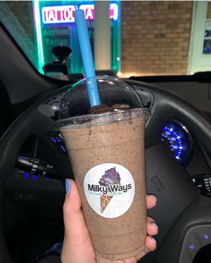 Vegan chocolate milkshake with Oreos  at MilkyWays Ice Cream & Cereal Bar in Coram