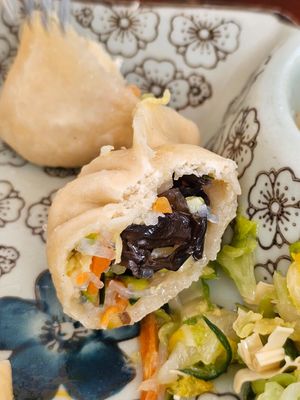 Teigtaschen. Man sieht, dass sie nicht ganz durch waren. at Ramen Soul 2 in Dusseldorf