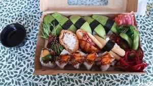 A big vegan sushi at Hamzo Sushi in Stockholm