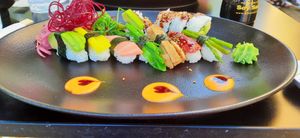 11 pieces vegan sushi at Hamzo Sushi in Stockholm