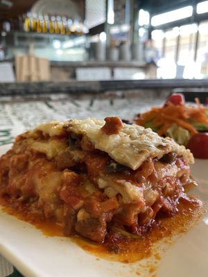 Lasaña vegana at Pizzeria Giuseppe in Calafell