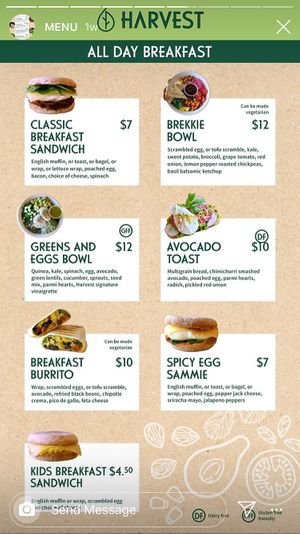 All-day breakfast menu at Harvest in Bedford