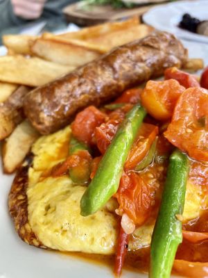 Asparagus frittata with roasted cherry tomatoes. at Civico by The Park in San Diego