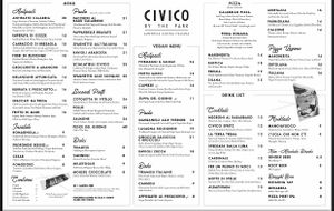 Menu at Civico by The Park in San Diego