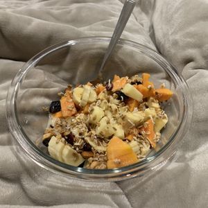 GRAMM’s Granola & Fruit! Just add Almond milk or yoghurt. Delicious!!! at Gramm in Cuenca