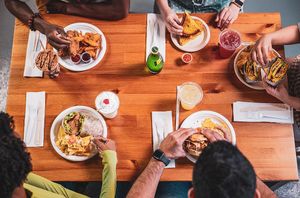 Top Left: Chickin N Fries, Top Right: Grilled Cheeze, Right: Fresco Veggie Sandwich, Bottom Left: Chickin Wrap, Bottom Right: Panchito Chickin Vurger at Frescura Vegan Kitchen in Bayamon