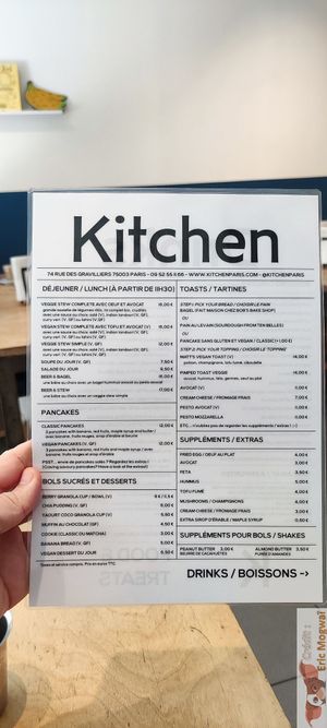Menu at Kitchen Paris in Paris