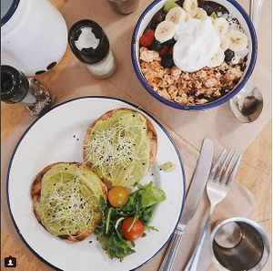 Avocado toast & acai bowl for breakfast at Kitchen Paris in Paris