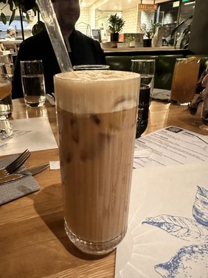 Vegan oat milk iced latte   at True Food Kitchen in Kansas City