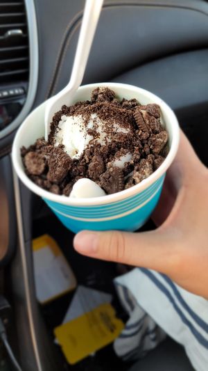 Vegan Toasted Coconut with Gluten Free Oreos! at Gilbert's Ice Cream in Pawleys Island