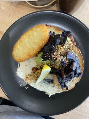 ‘Bacony’ mushroom toast at Folium Cafe in Dudley