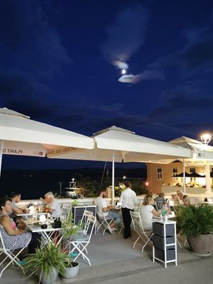 Dinner at the Bistro terrace  at BioMania Bistro Bol in Bol