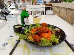 Falafel Salad at BioMania Bistro Bol in Bol