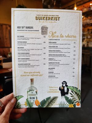 Menu at Suikerkist in Breda