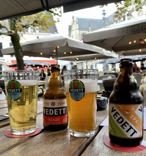  Outside terrace with Vedett  at Suikerkist in Breda