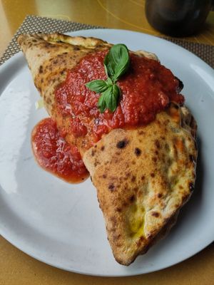 Calzone at Paradiso Pizzeria Gelateria in Trequanda