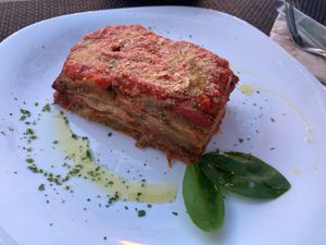 Parmigiana at Paradiso Pizzeria Gelateria in Trequanda