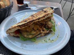 Stuffed focaccia at Paradiso Pizzeria Gelateria in Trequanda