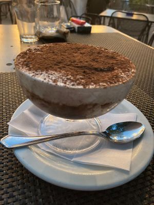 Tiramisu at Paradiso Pizzeria Gelateria in Trequanda